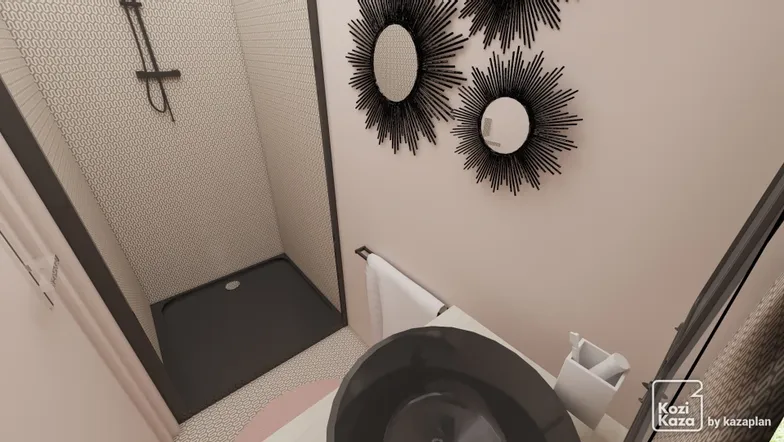 Idée salle de bain avec douche 3D 2