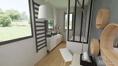 Idée salle de bain nature 3D 1