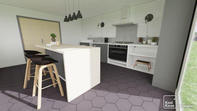 Idée cuisine linéaire professionnelle 3D 1