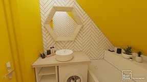 3D plan example of a scandinavian bathroom