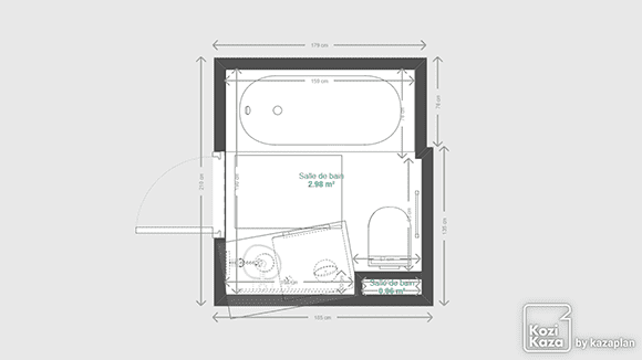 Modèle plan 3D salle de bain moderne