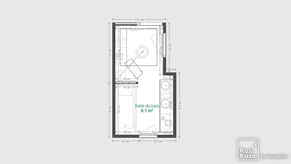 Example of modern bathroom 3D plan