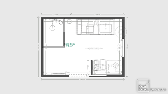 Example of industrial bathroom 3D plan