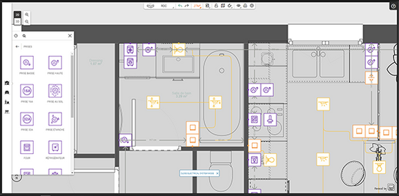 Example of bathroom electrical plan