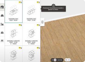 Step 2: select the furniture area you wish to add